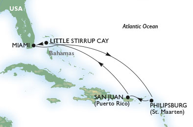 Divina Couples Cruise 2016 itinerary map