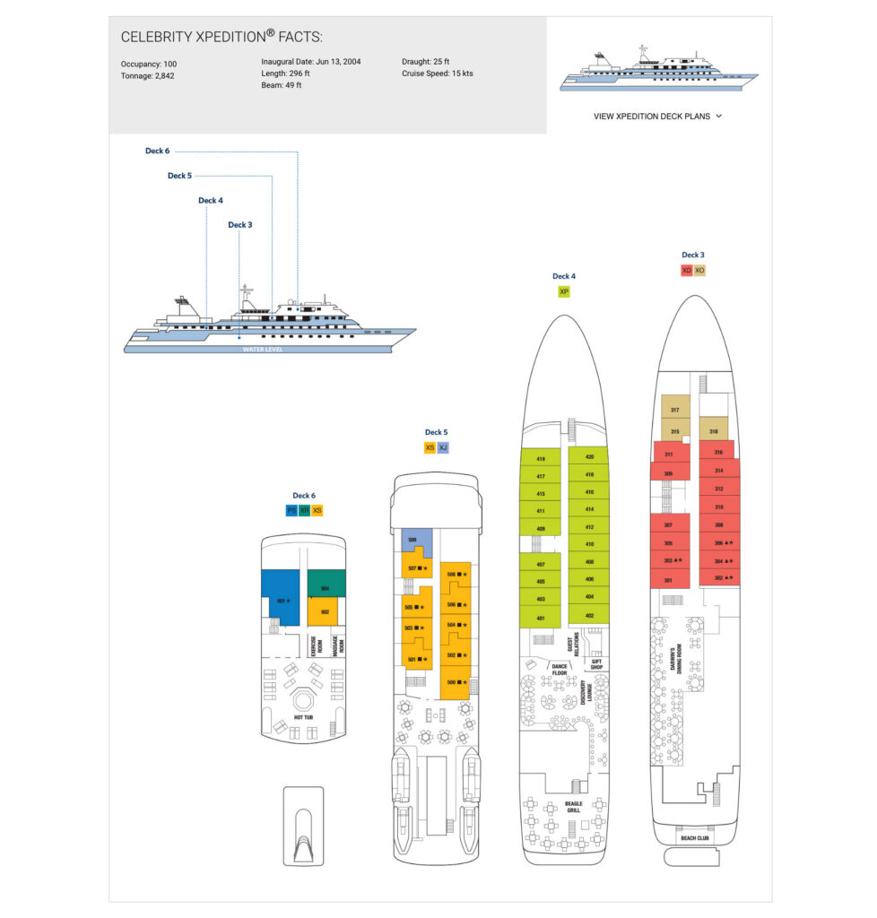 Galapagos 2025 Swinger Cruise Deck Map